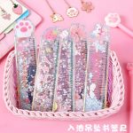 Glittery unicorn cat sakura kawaii ruler