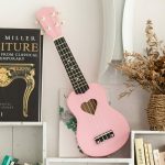 Pastel color wooden ukulele