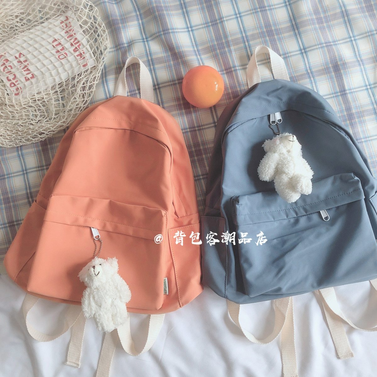 Solidcolor waterproof korean style Backpack - Image 2