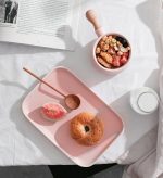 Pink grey one person breakfast tableware - Image 11