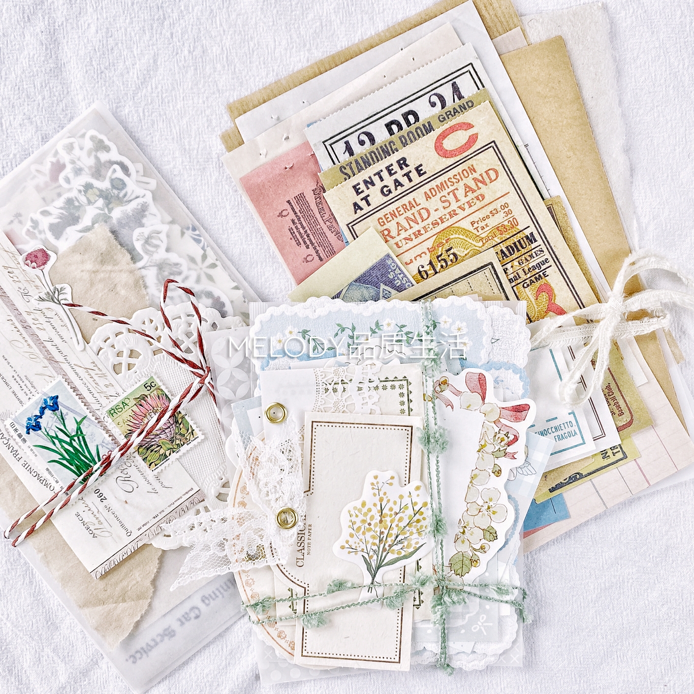 2043863585 100pcs mix material lace salt paper - Image 1