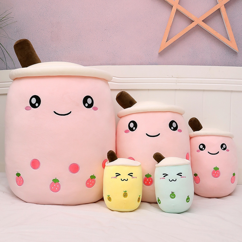 -734687871 A cup of milk tea with pearl plush pillow - Image 1