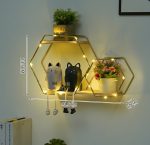 Gold color cute wall decorative shelf - Image 7