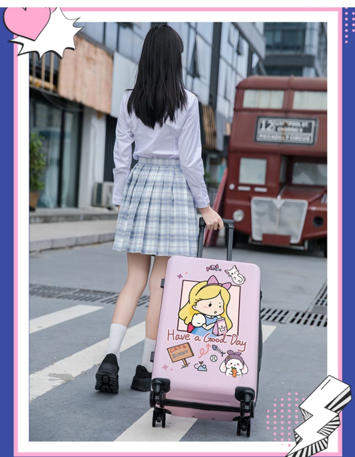 Kawaii Cinderella Bunny japanese leather trolley - Image 6