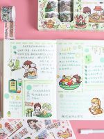 Kawaii Girl Daily Life 10pcs Washi Tape and 10pcs Sticker lor - Image 5