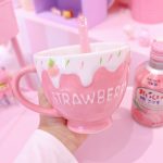 Sweet Strawberry Pink one person Cute Cup Bowl - Image 5