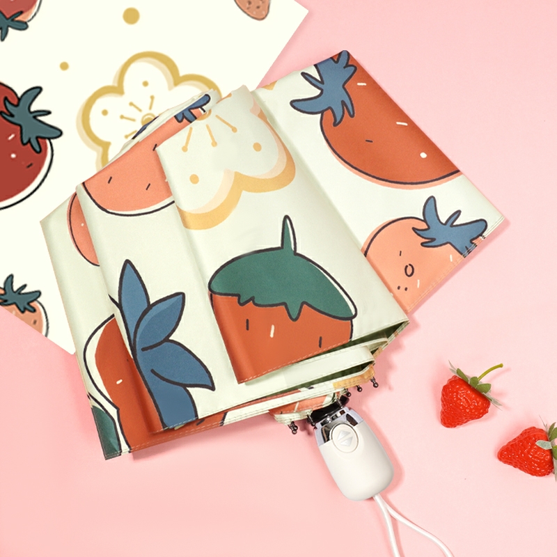 -1933187662 Sweet Strawberry Rain & Sun Dual Use Umbrella - Image 1