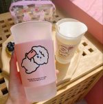 Kawaii Alpaca Frosted Milk Coffee Glass Cup with Lid and Spoon - Image 11