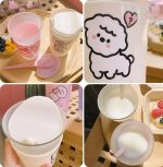 Kawaii Alpaca Frosted Milk Coffee Glass Cup with Lid and Spoon - Image 5