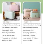 Toaster With 2 Slices Slot Automatic Warm Breakfast Bread baking Machine - Image 4