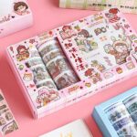 Kawaii Girl Daily Life 10pcs Washi Tape and 10pcs Sticker lor
