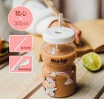 Super Cute Milk Water Cup with Loose Lid and Straw - Image 6