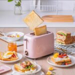 Toaster With 2 Slices Slot Automatic Warm Breakfast Bread baking Machine