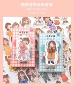 102pcs Kawaii Four Season wear Cute Girl Card for Journal (Non Sticky) - Image 8