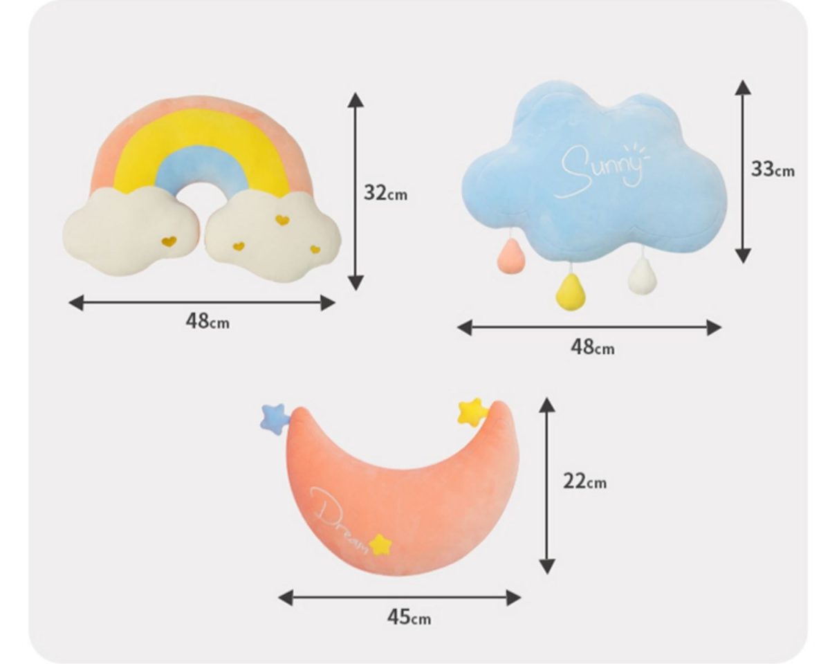 Rainbow Cloud Moon Soft Pillow Plush - Image 8
