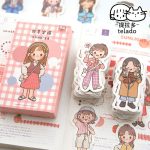 102pcs Kawaii Four Season wear Cute Girl Card for Journal (Non Sticky)