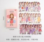 102pcs Kawaii Four Season wear Cute Girl Card for Journal (Non Sticky) - Image 12