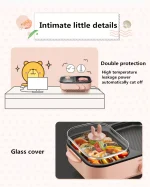 Bear Korean electric grill pan hot pot barbecue all-in-one machine multi-function frying and cooking dual-purpose - Image 6