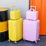 Pastel Solid Color Trolley Suitcase - Image 2