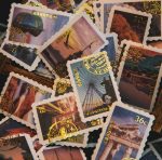 60pcs World Travel Retro Bronzing Stamp Stickers