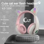 Cute Cat Ear Light Flashing Bluetooth 5.0 Headphone - Image 2