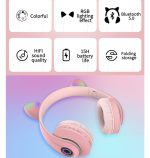 Cute Cat Ear Light Flashing Bluetooth 5.0 Headphone - Image 7