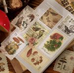 60pcs Vintage Plant Flower Stamp Sticker - Image 3