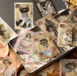 60pcs Vintage Plant Flower Stamp Sticker - Image 9