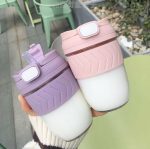 Korean Portable Glass Coffee Milk Cup With Straw - Image 2