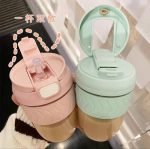 Korean Portable Glass Coffee Milk Cup With Straw - Image 4