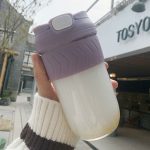 Korean Portable Glass Coffee Milk Cup With Straw - Image 8