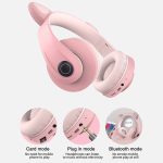 Cute Cat Ear Light Flashing Bluetooth 5.0 Headphone - Image 3