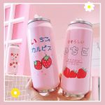 Pink Strawberry Thermal Flask With Straw Stainless Steel Tumbler Mug - Image 9