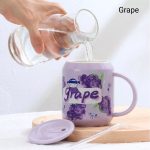 Kawaii Strawberry Orange Fruit Ceramic Cup with Lid Straw - Image 11
