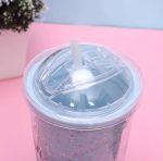 Candy Color Star Sequin Drinking Water Bottle with Straw - Image 7