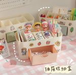 Kawaii Mini Stationery Cosmetics Drawer Storage Organizer