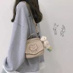 Bear Corduroy Cute Tote Messenger Bag - Image 12