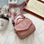 Bear Corduroy Cute Tote Messenger Bag - Image 5