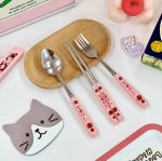 Japanese Cute Pink Strawberry Portable Cutlery Set - Image 2