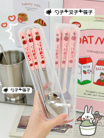 Japanese Cute Pink Strawberry Portable Cutlery Set - Image 4