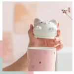 Cute Cat Ceramic Cup with Lid and Straw - Image 12