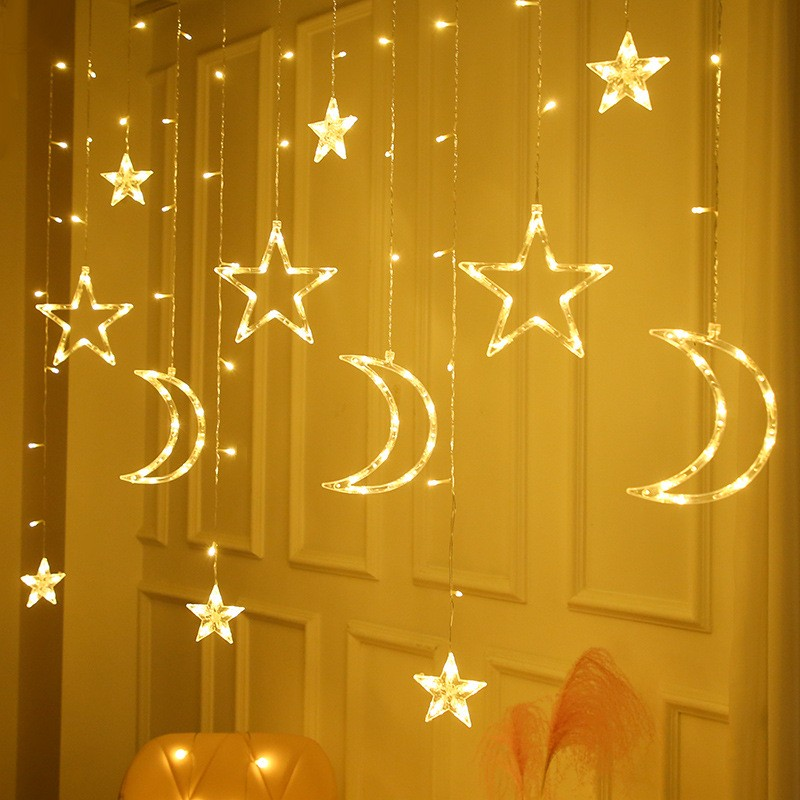 Star Moon Curtain Fairy Lights