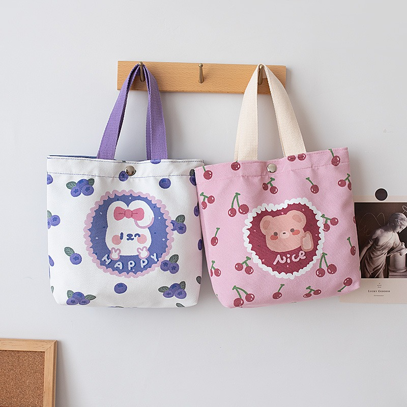 Korean Cartoon Bear Canvas Go-To hand Bag