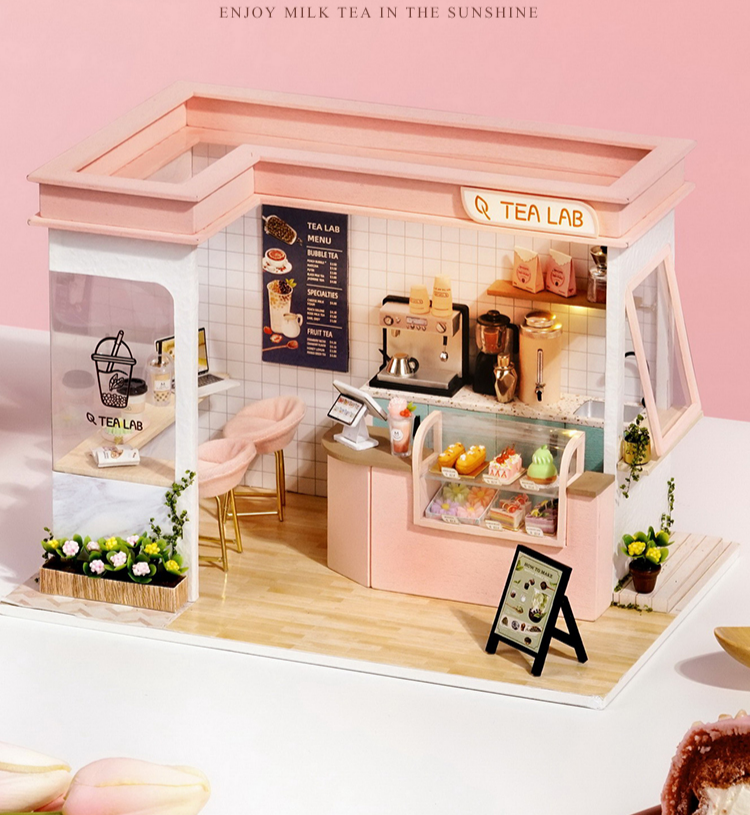 Tea Lab Diy Wooden Tea Shop Miniature Cottage