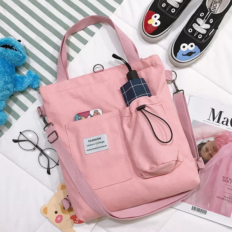 381626189-1618457056 Fashion Leisure College Simple Tote Bag Shoulder Bag - Image 1