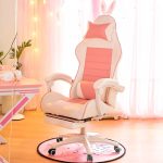 WGC Pink Girl Gaming Chair Comfortable  Office Chair with Footrest