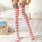 Cute Long Knee Coral Fleece Comfy Socks