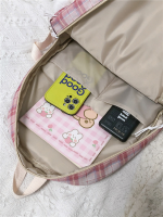 Plaid Checked Japanese Large Capacity High School Backpack - Image 14