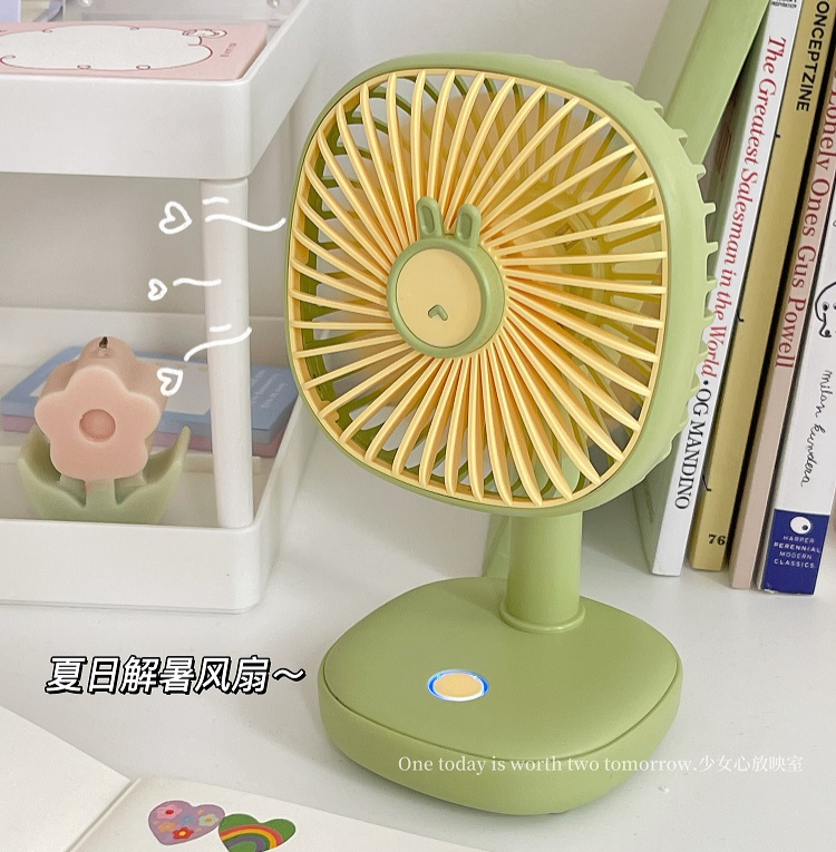 Summer Mini Portable Desktop Fan with Warm Light