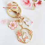 Sweet Sakura Rabbit Alloy Drip Buckle keychain - Image 2